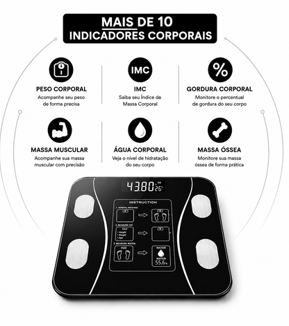BodyScan Pro™- Balança  Bluetooth de Bioimpedância